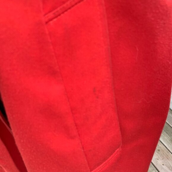 Vintage 90s Aquascutum London Aqua 5 Red Long Belted Trench Coat Overcoat - Picture 14 of 16